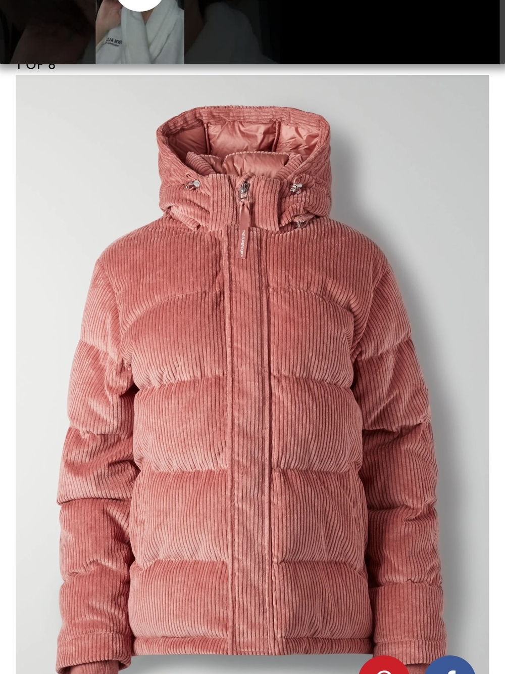 TNA The Super Puff in Dusty Coral Cord by Aritzia